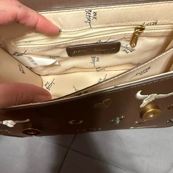 Betsey Johnson Brown Crossbody Bag with Embellishments - Picture 3 of 6